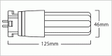 寸法：LEDコンパクト蛍光灯・FDL 18W/27W形対応